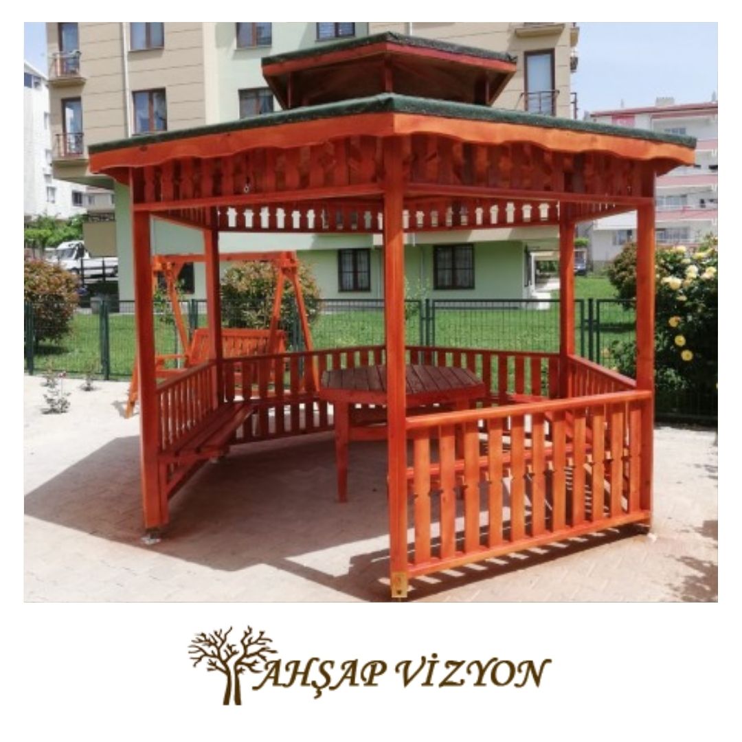 Altıgen Ahşap Kamelya - Görsel 3