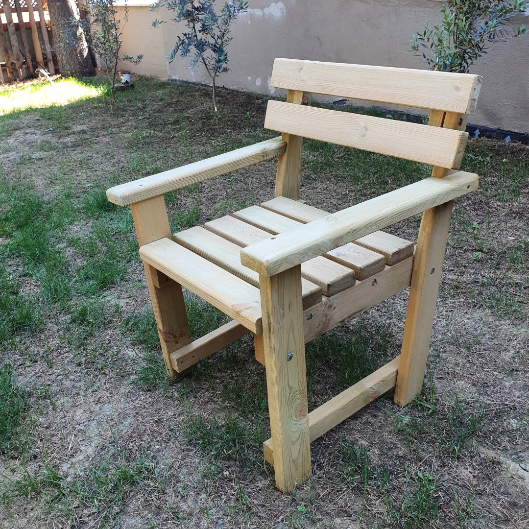 Ahşap Kolçaklı Sandalye - Görsel 4